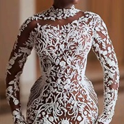"Naked" Lace Wedding Dress