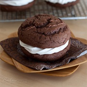 Chocolate Egg Nog Whoopie Pie