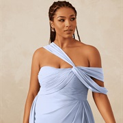 Twisted, Asymmetrical Over-Shoulder and Off-Shoulder Straps