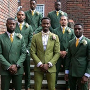 Green Suits at Wedding