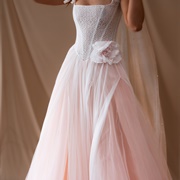 Flower at Waist on Bridesmaid Gown