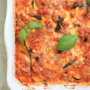 Tomato Sauce, Zucchini, and Marble Cheddar Lasagne