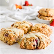 Vegan Strawberry Peach Scone