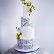 Spanish Tile Decor on Cake