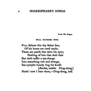 Sonnet: Full Fathom Five Thy Father Lies by William Shakespeare