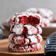 Soft Baked Red Velvet Crinkle Cookie