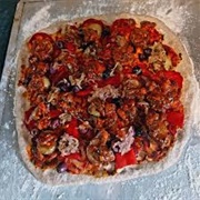 Chorizo and Patatas Bravas Pizza