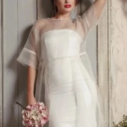 Organza Overdress on Wedding Dress