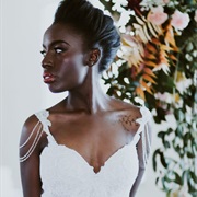 Beads Dangling off Shoulder Straps