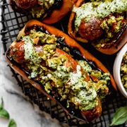 Sausage Sandwich With Dill Pickle Aioli