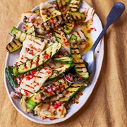 Grilled Courgette and Halloumi Salad
