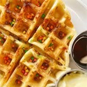 Waffle With Wildberry and Peach Nerds