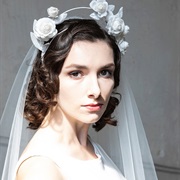 Double-Layer Crown Headpiece With Veil