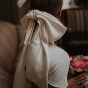 Wide Bridal Hair Bow