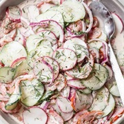 Cucumber Tomato Radish Salad With Sour Cream