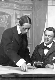 Santos Dumont Explaining His Air Ship to the Hon. C.S. Rolls (1901)