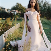 Off-Shoulder, Side Bows Hanging Down