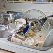 Dirty Dishes Piled Up in the Sink