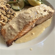 Baked Salmon in Parmesan Horseradish Sauce