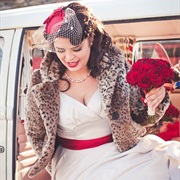 Animal Print Jacket With Wedding Dress