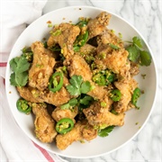 Wings With Green Peppers