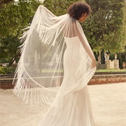 Wedding Veil With Fringed Edge