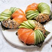 Salmon and Avocado Sushi Donut