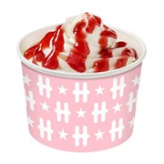 Soft Ice Cream & Strawberry Sauce