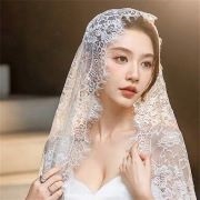 Veil With Eyelash Lace Around Edge