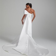 One-Shoulder to Asymmetrical Bow in Back