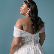 Off-Shoulder Neckline of Sheer Fabric