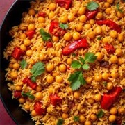 Bell Pepper, Chickpea, and Cherry Bomb Rice