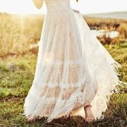 Fabric Fringe Hem on Wedding Dress