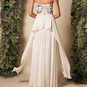 Overskirt Pieces Hanging off Sides of Dress