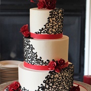 Cake With Offset Design on Tiers