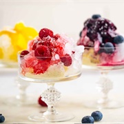 Ice Cream With Fruits in Syrup