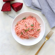 Pink Glass Noodles With Garlic Sauce