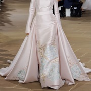 Hand Painting Around Bottom of Gown