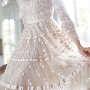 Ribbon Creating Effect of Tiers on Skirt