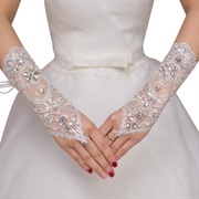 Beaded Gloves With Wedding Dress
