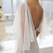 Handkerchief Sleeves Wedding Gown