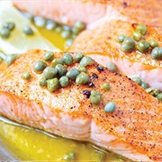 Salmon With Lemon Caper Sauce