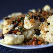Cauliflower With Almonds, Raisins, and Capers
