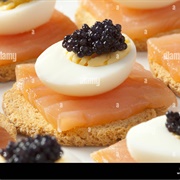 Salmon Roe Quail Egg