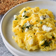 Caraway Rye Bread With Scrambled Eggs and Parmesan