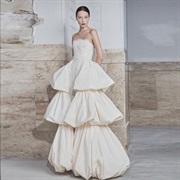 Layered Bubble Skirt Wedding Dress