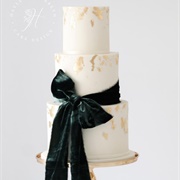 Wedding Cake With Velvet Bow