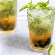 Peppermint Boba Tea With Sugarplum Boba