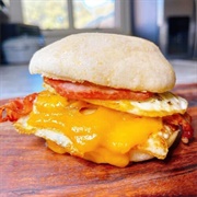 Teriyaki Scrambled Egg English Muffin Sandwich