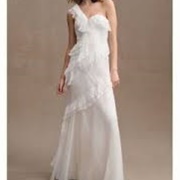 Diagonal Ruffles on Wedding Dress